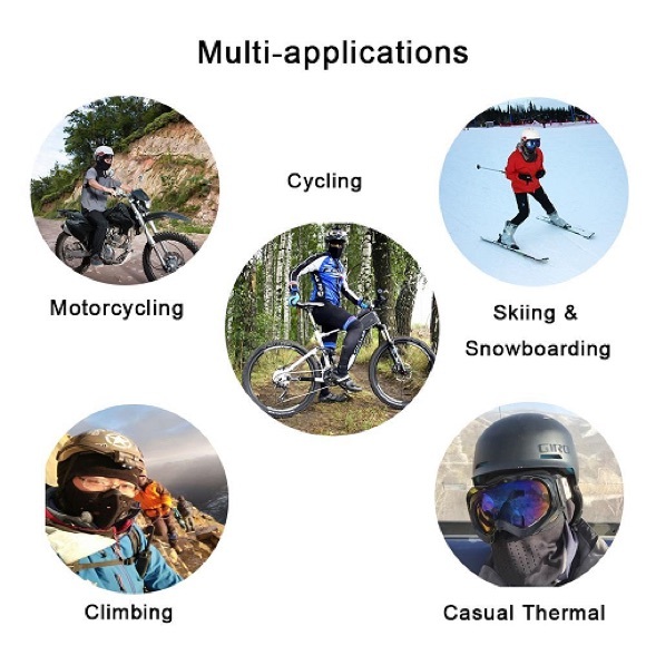 Outdoor facemask w/filter black neoprene washable - Picture 4 of 11